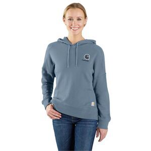 NWT Carhartt TENCEL Fiber Series Graphic Hooded Sweatshirt, Small (4-6), Blue
